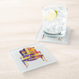 POSAVASOS DE VIDRIO CONSIGA LA COMUNIDAD MIENTRAS TIENES UNA BEBIDA