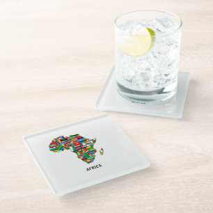 Posavasos De Vidrio Continente del Mapa de África