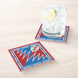 Posavasos De Vidrio Contrada della Pantera (Panther) Palio di Siena