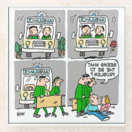 Posavasos De Vidrio Controlador de ambulancia o paramédico