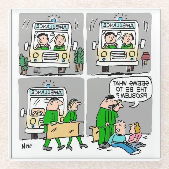 Posavasos De Vidrio Controlador de ambulancia o paramédico (Anverso)