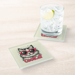 Posavasos De Vidrio Cool Cat 1
