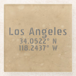 Posavasos De Vidrio Coordenadas del mapa de Los Ángeles