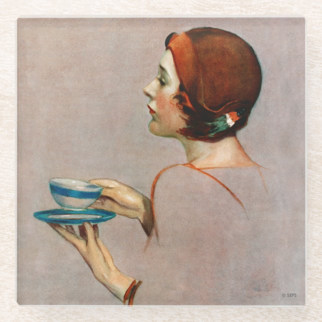 Posavasos De Vidrio Copa de Java (Anverso)