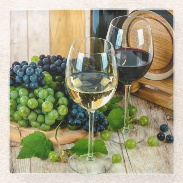 Posavasos De Vidrio Copos de vidrio de vino (Anverso)