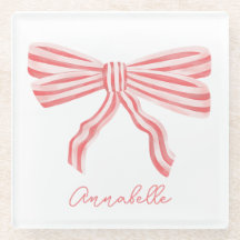Coquette Pink Striw Bow