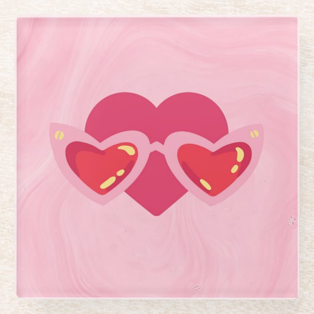 Posavasos De Vidrio Corazón (Anverso)