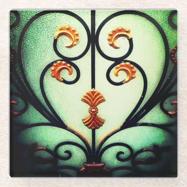 Posavasos De Vidrio Corazón de Hierro (Anverso)