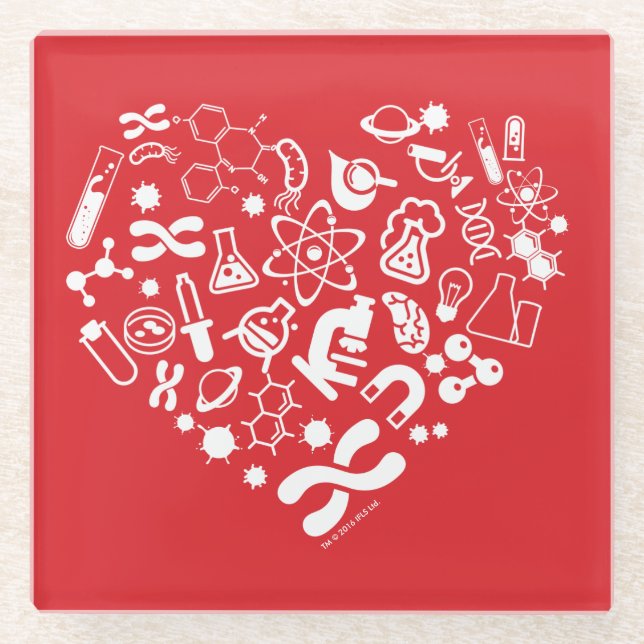 Posavasos De Vidrio Corazón del espacio y de la ciencia (Anverso)