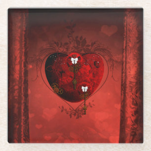 Posavasos De Vidrio Corazón Steampunk