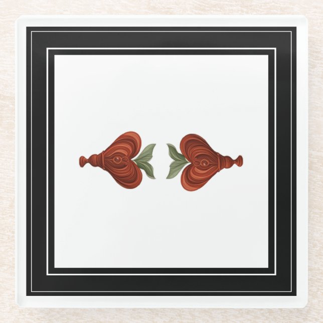 Posavasos De Vidrio Corazones Alegres (Anverso)