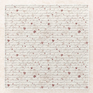 Posavasos De Vidrio Corazones Rojos de Crema