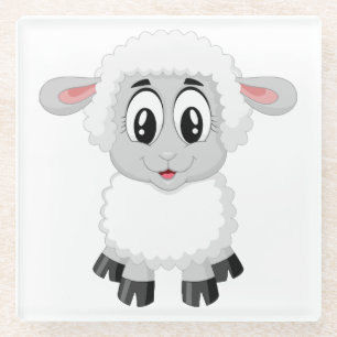 Posavasos De Vidrio Cordero de granja bebé lindo