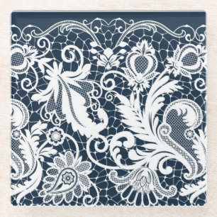 Posavasos De Vidrio Cordón blanco 2