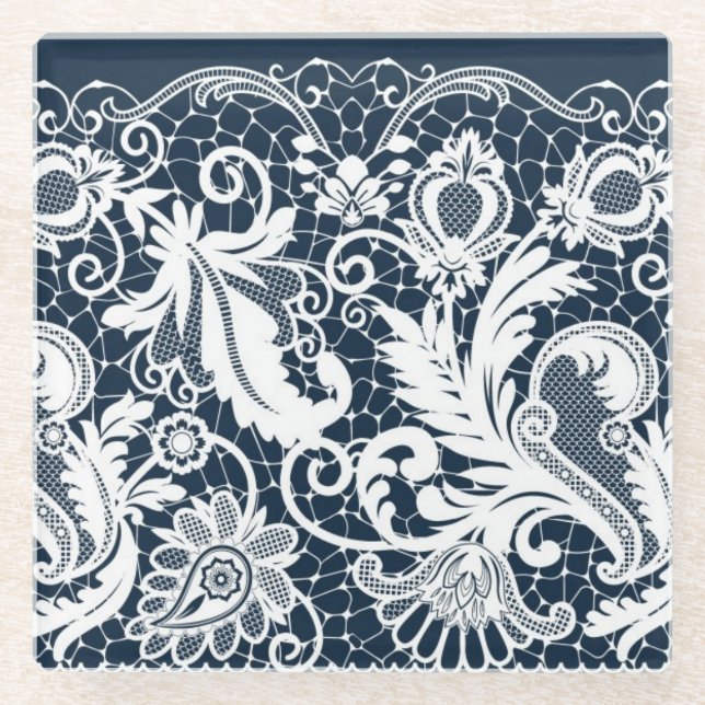 Posavasos De Vidrio Cordón blanco 2 (Anverso)