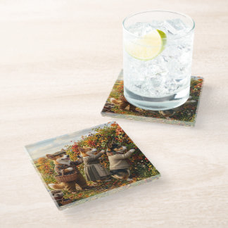 Posavasos De Vidrio Corgi Bosque Criatura Fantasía de la Cosecha de Ot