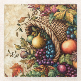 Posavasos De Vidrio CORNUCOPia COLORIDA DE OTÓN EN ACUARELA