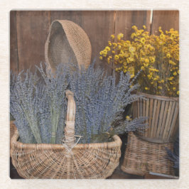 Posavasos De Vidrio Cosecha Rústica de Lavanda