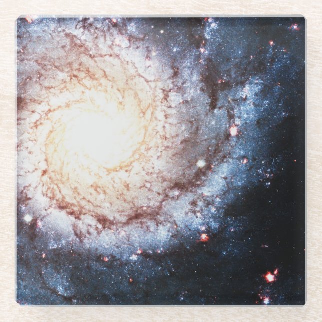 Posavasos De Vidrio Cosmos coloridos (Anverso)