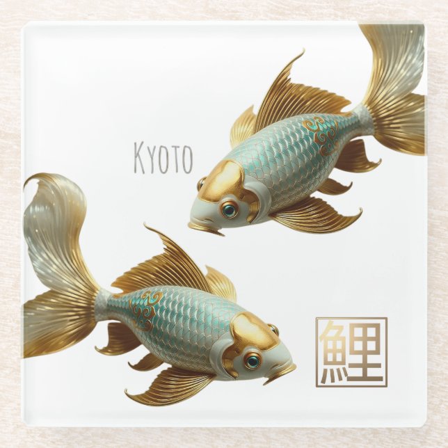 Posavasos De Vidrio Cospel de Vidrio/Cospel de Porcelana Koi (Anverso)