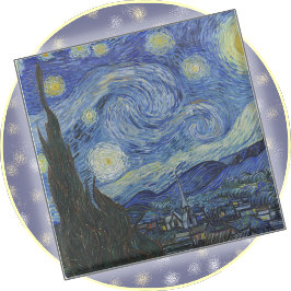 Posavasos De Vidrio COSTERA DE Vidrio "Noche estrellada" - Vincent van