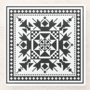 Posavasos De Vidrio Costillas tradicionales negras