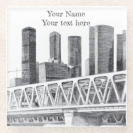 Posavasos De Vidrio Costura del puente del metro