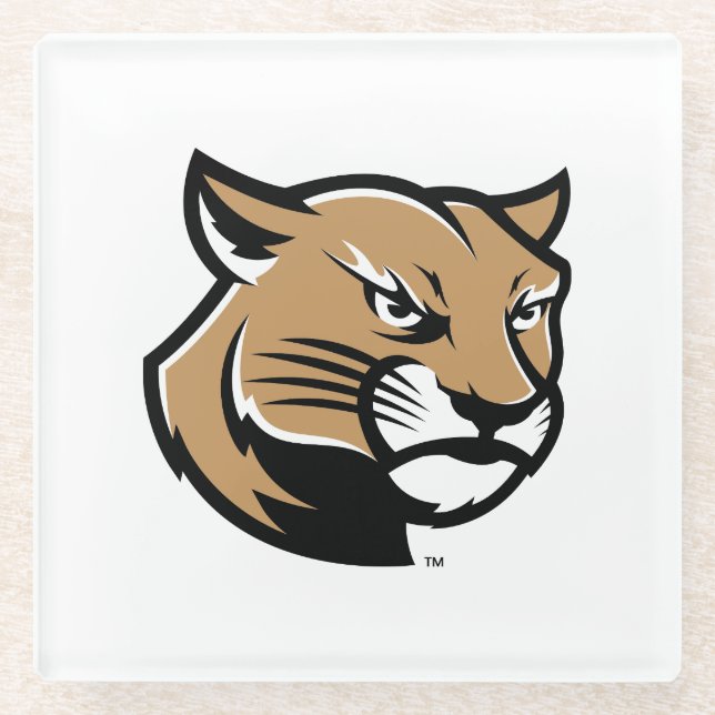 Posavasos De Vidrio Cougars de SIUE (Anverso)