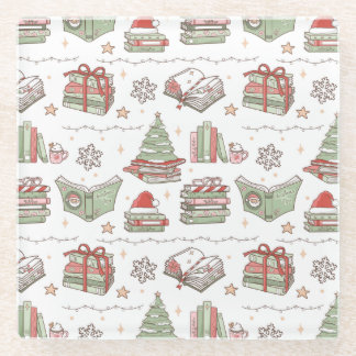 Posavasos De Vidrio Cozy Christmas Book Lover