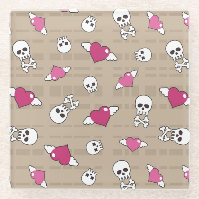 Posavasos De Vidrio Cráneos (Anverso)