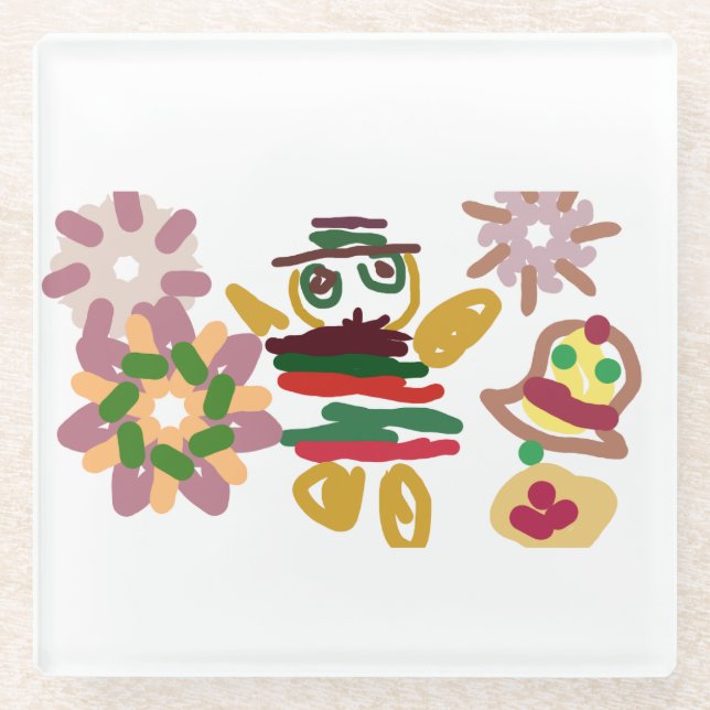 Posavasos De Vidrio Crazy dance gingerbread   (Anverso)