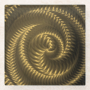 Posavasos De Vidrio Crea el tuyo - Espiral metálica - Dorado