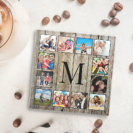 Posavasos De Vidrio Crea tu Collage de fotos Personalizado Rustic Farm