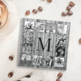 Posavasos De Vidrio Crea tu Collage de fotos Personalizado Rustic Farm