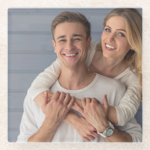Posavasos De Vidrio Crea tu propia foto de pareja personalizada