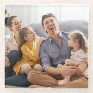 Posavasos De Vidrio Crea tu propia foto familiar personalizada