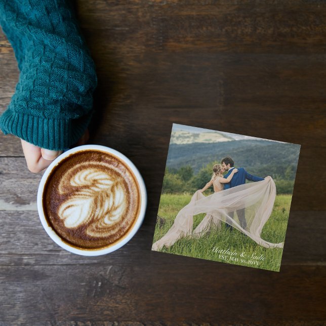 Posavasos De Vidrio Crea tu propia Personalizado elegante foto de boda (Subido por el creador)