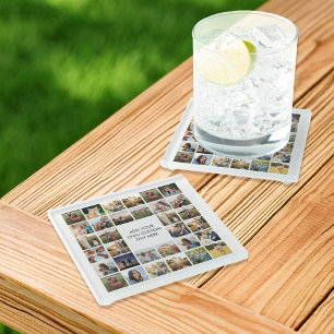Posavasos De Vidrio Crea tu propio collage de fotos personalizado