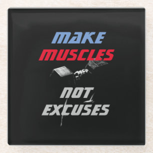 Posavasos De Vidrio Crear músculos Construcción de cuerpos Fitness Mot