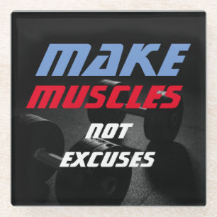 Posavasos De Vidrio Crear músculos Construcción de cuerpos Fitness Mot
