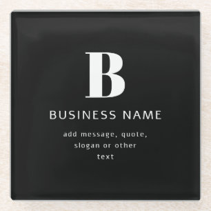 Posavasos De Vidrio Crear nombre comercial, monograma y texto adiciona