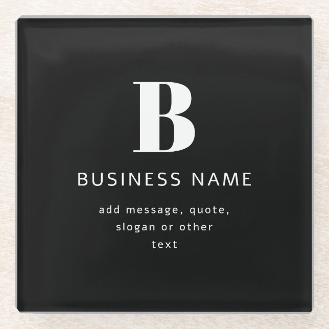 Posavasos De Vidrio Crear nombre comercial, monograma y texto adiciona (Anverso)