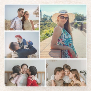 Posavasos De Vidrio Crear su propio Collage de fotos de 5