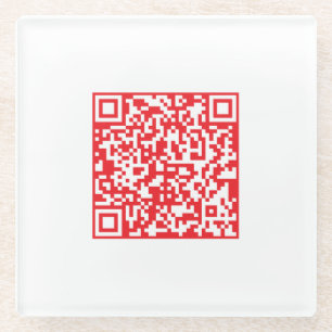 Posavasos De Vidrio Crear un código QR rojo escaneable (editable)
