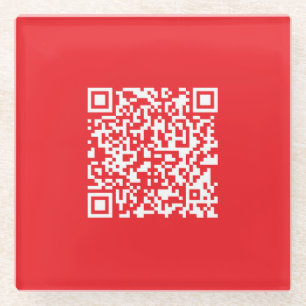Posavasos De Vidrio Crear un código QR rojo escaneable (editable)