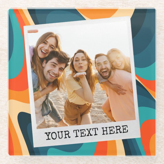 Posavasos De Vidrio Create Your Own Retro Photo (Anverso)
