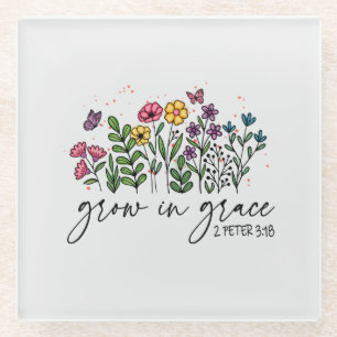 Posavasos De Vidrio Crecer en Grace