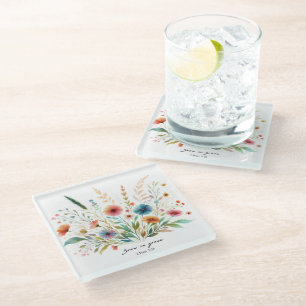 Posavasos De Vidrio Crecer en gracia floral