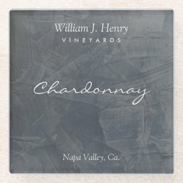 Posavasos De Vidrio Cree sus propias asas de vino de cristal de pizarr (Anverso)