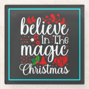 Posavasos De Vidrio Creer en la magia de los Navidades-84604